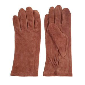 Vintage Bass Brown Suede Leather Gloves Women's M Stylish 70s Fashion Winter